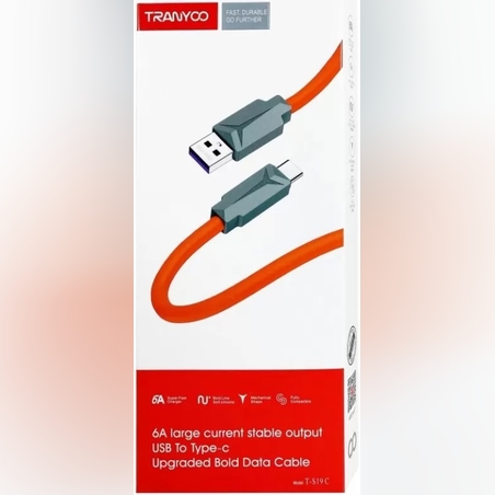 Tranyoo 6A кабел с бързо зареждане USB - A към Type C Гаранция!