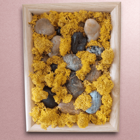 Декорация с камък и мъх