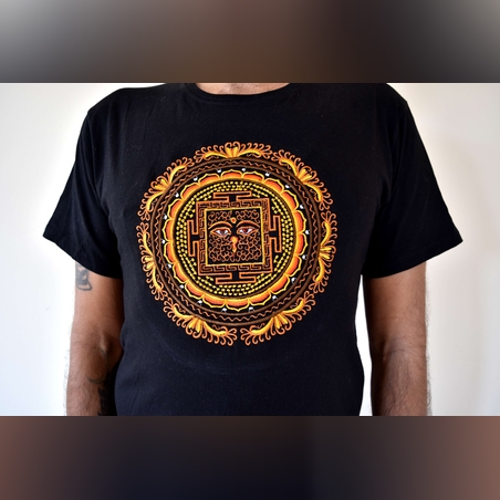 Eyes of Buddha (handmade embroidery T-shirt)