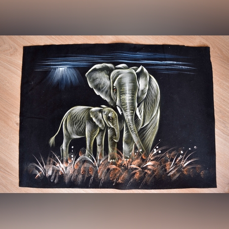 Hand Painted on black canvas 