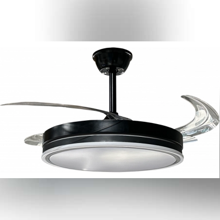 LED Осветително тяло с вентилатор 36W, 3CCT, Черно – С дистанционно управление