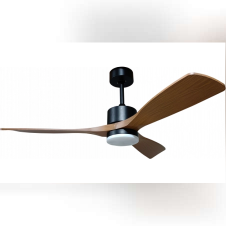 LED Осветително тяло с вентилатор 18W, 3CCT, Черен/Дърво + Дистанционно управление – Ø1220mm
