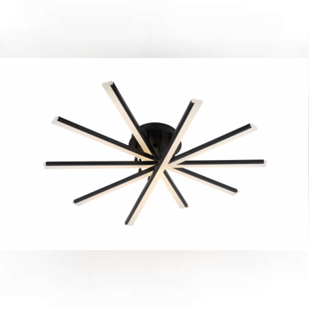 LED Осветително тяло 50W, Топла светлина 3000K, Пясъчно черен – Звездовиден дизайн