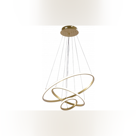 LED Пендел 78W, CCT 3000K–6000K, Четкано Злато – Димер с дистанционно