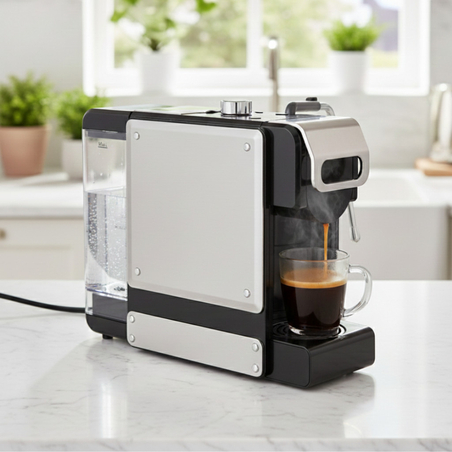 Еспресо машина 8в1 Oliver Voltz OV51171N8M – За капсули и мляно кафе, 1450W, 19 Bar, 5 адаптера 5VS1171N8M