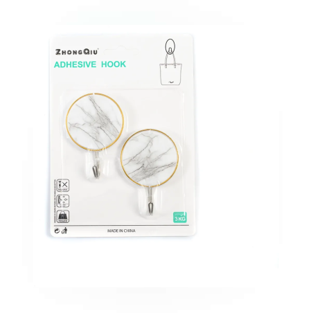 Закачалки с куки - самозалепваща се - 2 броя - 71033