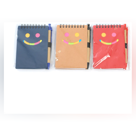 Тефтер 60 листа - Спирала + Химикалка + 120 стикера - Усмивка - 65218