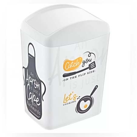 Кош за смет с люлеещ капак 10L с декор 