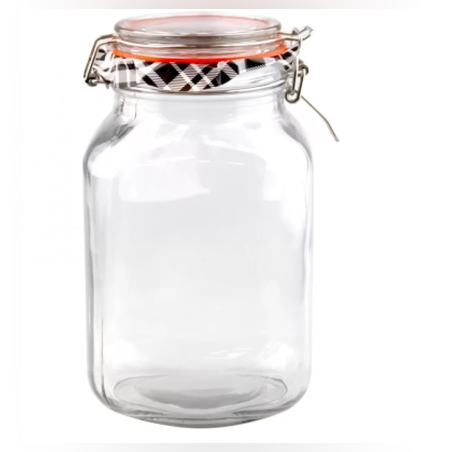 Квадратен буркан с клипс - 2lt