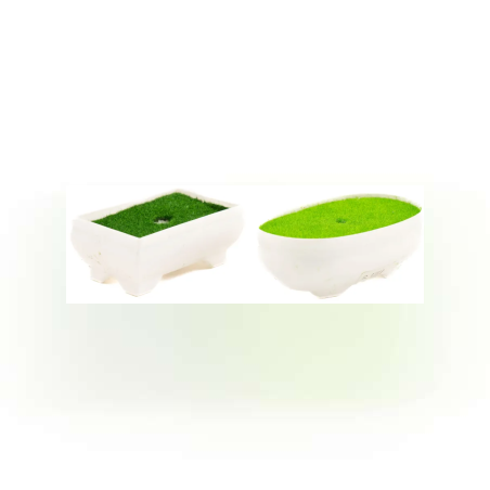 Поставка за цвете с изкуствена трева 33220 - 10х7х5см.