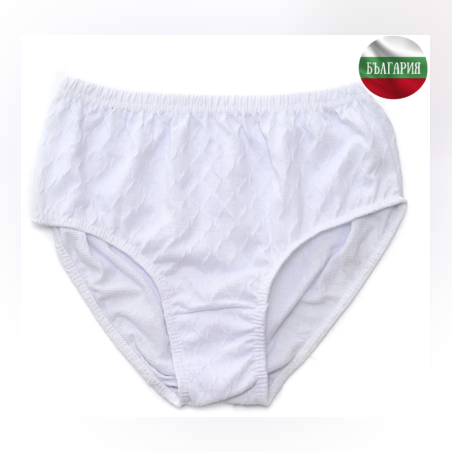 Дамски бикини с ластик с релеф - Бял - 44/L - 060903