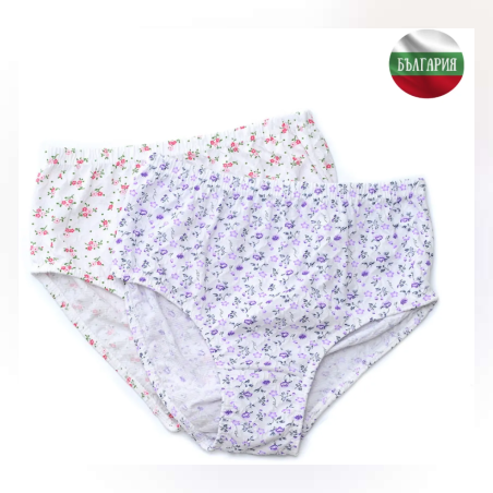 Дамски бикини с ластик с релеф - Цветя - 44/L - 060923