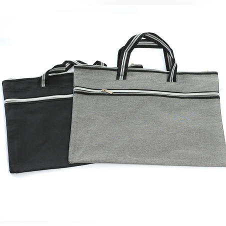 Чанта за документи с 2 ципа и дръжка - Полиестер - 65282