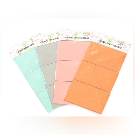 Пликове + Картички - 12+12 броя - 15х9см - 65066