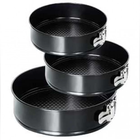 КОМПЛЕКТ ОТ 3 РАЗМЕРА ФОРМИ ЗА ПЕЧЕНЕ С ПОДВИЖНО ДЪНО