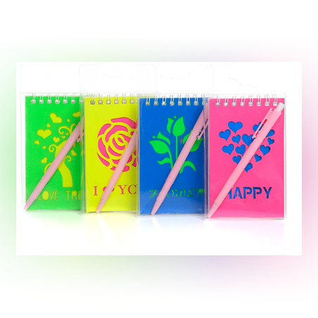 Тефтер с химикал в кутия - Спирала - 8х12см - 65674