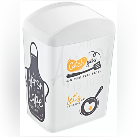 Кош за смет с люлеещ капак 5L с декор 