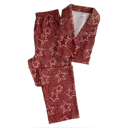 Сатенена пижама в бордо