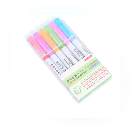 Маркери - Линейни цветни - 6 броя - 65014