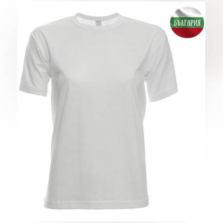 Юношеска тениска с широко бие - Бяла - 40 - 060185