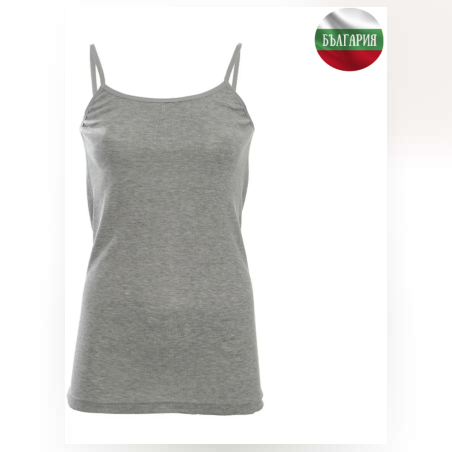 Дамски корсаж - Тънка презрамка с ластик - Рипс - Сив - 2ХL - 060765