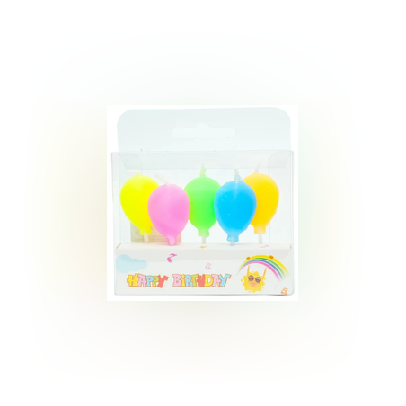 Свещ за рожден ден с форма на балон - 5 бр. х 4 см.