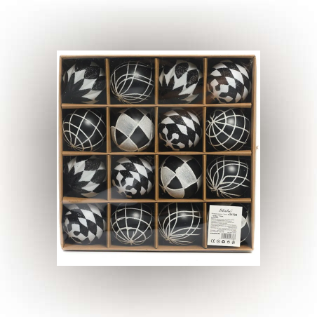 Коледни топки - 16 броя - 6см - 54738