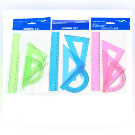 Комплект за чертане - Цветни - 4 броя - 20см - 65259