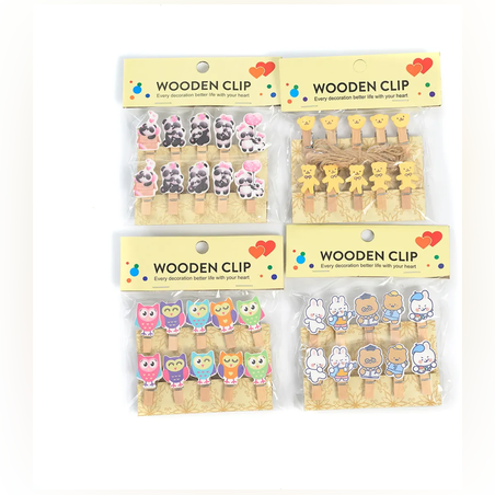 Щипки за листи - 10 броя - дърво - 65527