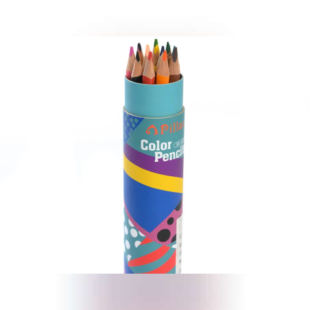 Моливи - цветни в хартиен несесер - 12 броя - 11056