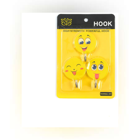 Закачалки с куки - самозалепваща се - Усмивка - 3 броя - 71035