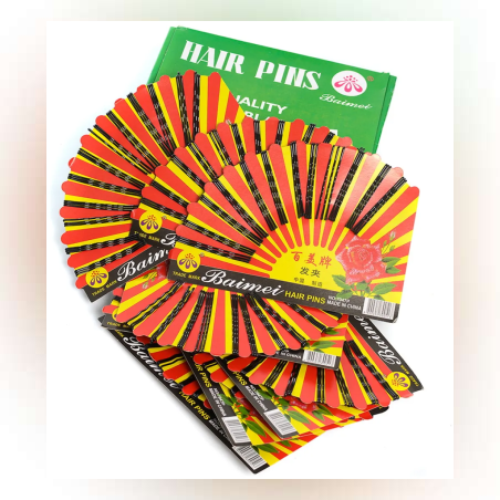 Фиба за коса на картон - Черна - 36 броя - 65640