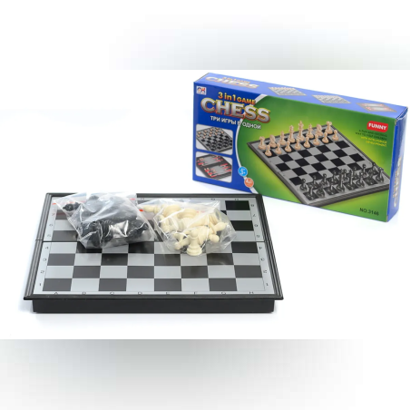 Занимателна игра Шах + Табла + Дама - 24х12см - 65662