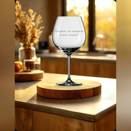 Чаша за вино Наздраве за...