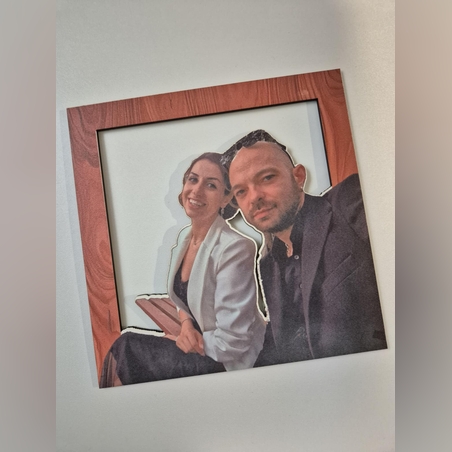 3D дървена рамка със снимка