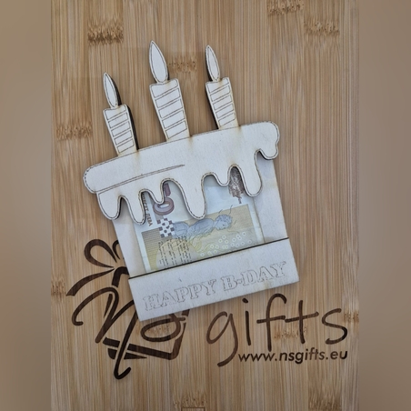 Дървена картичка Торта