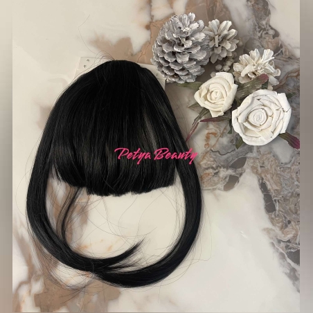 Плътен Бретон с кичури в цвят - Черно