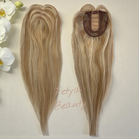 Тупе - 100% естествен косъм - ТЪМНО РУСО С КИЧУРИ - 45см