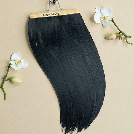 Комплект екстеншън от 2 части - ЧЕРЕН - МЕГА ОБЕМ