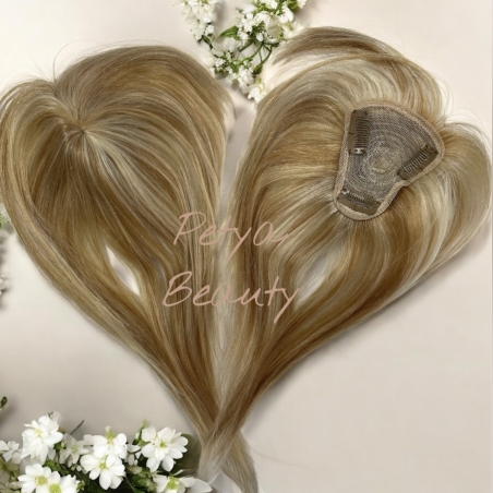 Тупе - 100% естествен косъм - Русо с кичури - 25см