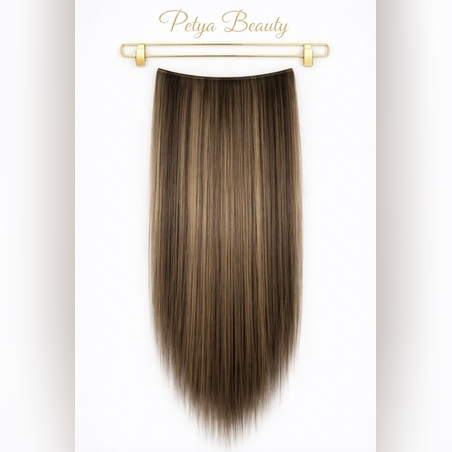 Комплект екстеншън от 9 части - ТЪМНО КАФЯВО С КИЧУРИ