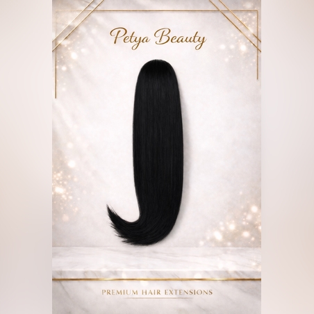 PREMIUM - Луксозна опашка - ЧЕРНО 55см /мрежа и ластик/