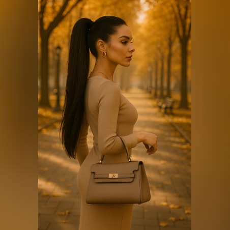 PREMIUM - Луксозна опашка - ЧЕРНО с мрежа и ластик