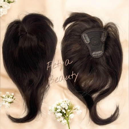 Тупе - 100% естествен косъм - Кестеняво - 25см