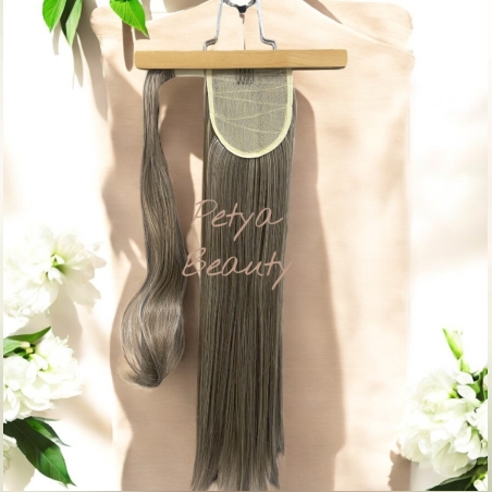 Опашка с лента/кичур - Тъмно пепелно русо