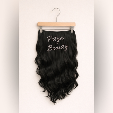 /ПРЕМИУМ/ екстеншън от 1 част в цвят - Черен (вълни)