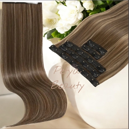 Екстеншън от 5 части - СВЕТЛО КАФЯВО С КИЧУРИ