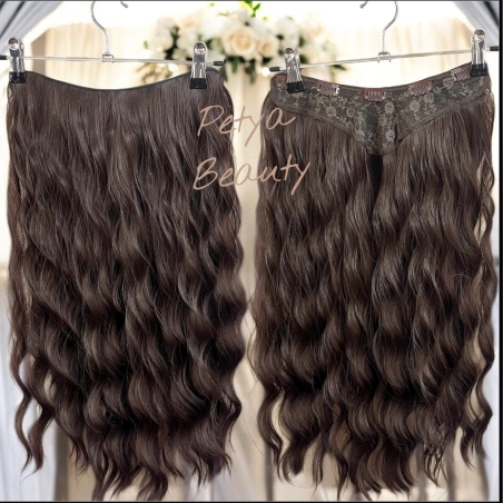 Екстеншън на цял ред в цвят - КАФЯВ, ВЪЛНИ