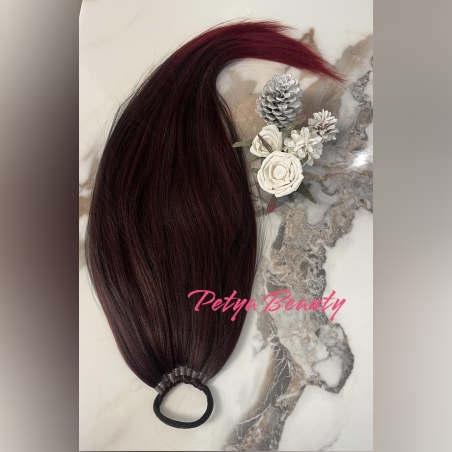 Опашка с ластик - Винено омбре