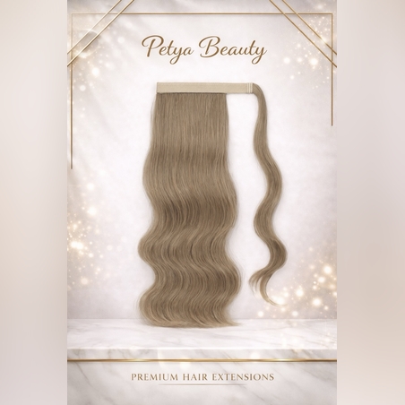 Опашка с лента/кичур (нов модел) - Бежово русо